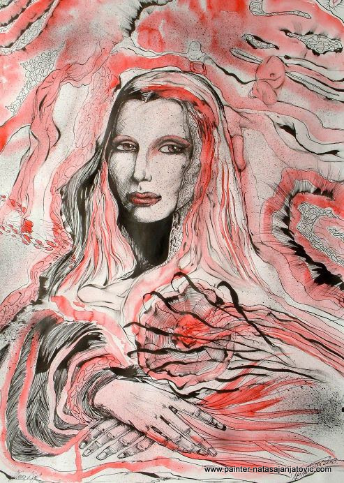 MONA LIJA/FOXY LADY, akvarel i tuš/watercolour and ink, 50x70 cm  