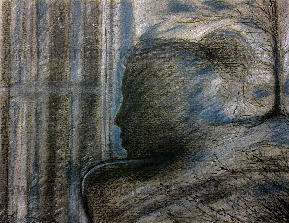 MELANHOLIJA/MELANCHOLY, suvi pastel na kartonu/dry pastel on cardboard, 26x33,50 cm