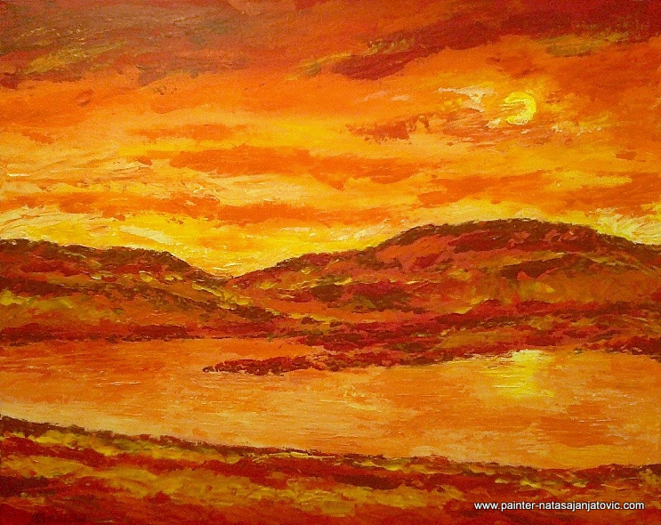 UTICAJ MARSA/THE INFLUENCE OF MARS, akrilik na panel-platnu/acrylic on canvas panel, 40x50 cm  